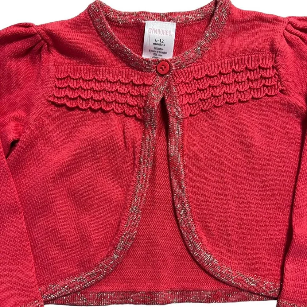 NEW Gymboree 6-12m Sparkly Ruffle Cardigan Sweater